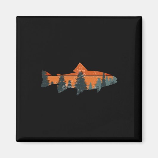 Natuur voor forelvisserij buitenshuis magneet (Voorkant)