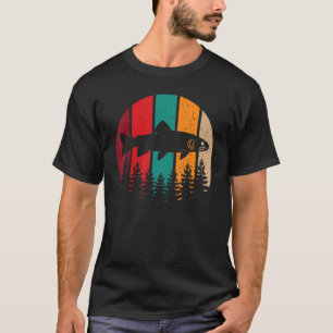 Natuur voor forelvisserij buitenshuis Retro-zonson T-shirt