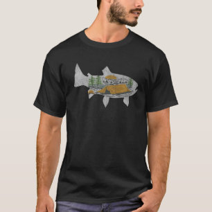 Natuur voor forelvisserij buitenshuis visserij t-shirt