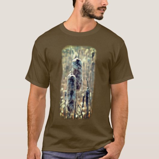Natuur voor getande Cattails T-shirt (Voorkant)