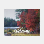 Natuur voor herfst Foliage Pond Painage Art Welkom Deurmat (Voorkant)