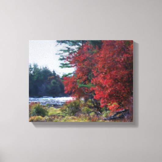 Natuur voor herfst Foliage Pond Painting Canvas Afdruk (Voorkant)