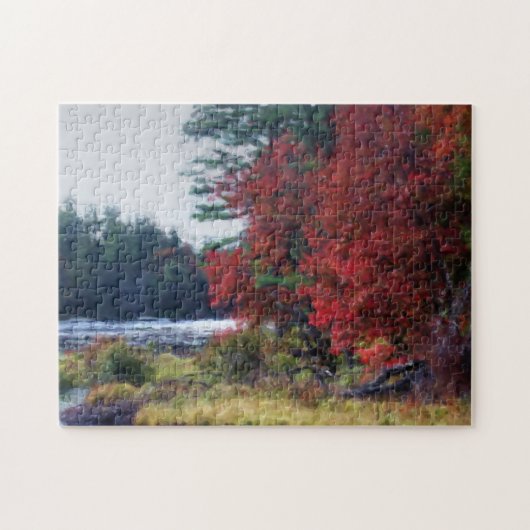 Natuur voor herfst Foliage Pond Painting Legpuzzel (Horizontaal)