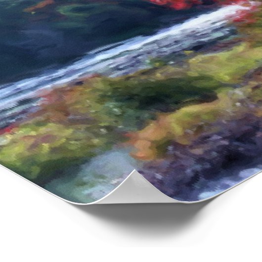 Natuur voor herfst Foliage Pond Painting Poster (Hoek)