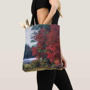 Natuur voor herfst Foliage Pond Painting Tote Bag