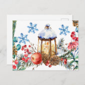 Natuur voor kerstWaterverf Boscollage Briefkaart (Voorkant / Achterkant)