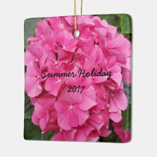 Natuur voor roze bloem fotografie keramisch ornament (Links)