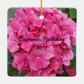 Natuur voor roze bloem fotografie keramisch ornament (Achterkant)