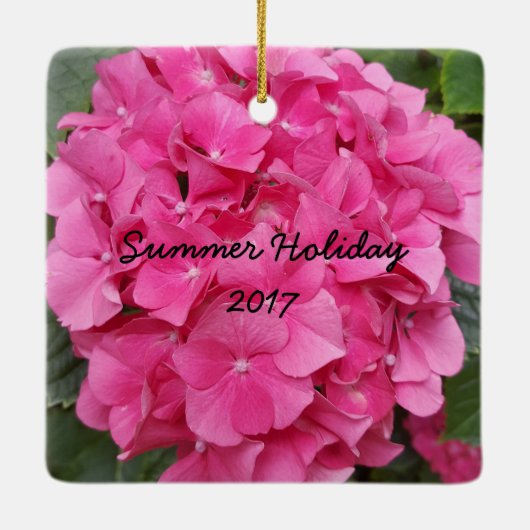 Natuur voor roze bloem fotografie keramisch ornament (Achterkant)