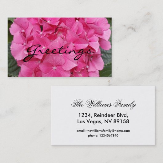 Natuur voor roze bloem fotografie visitekaartje (Voorkant / Achterkant)