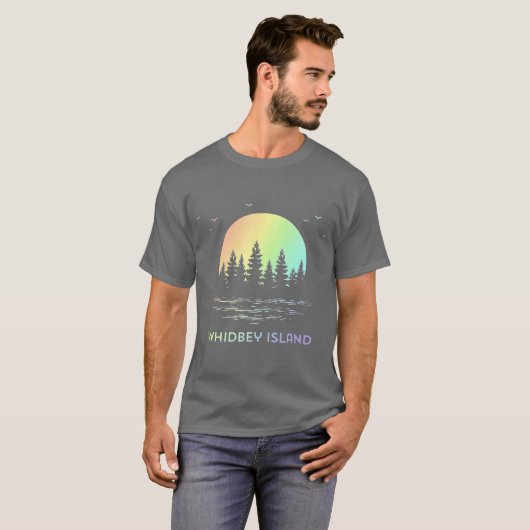 Natuur voor Sunset Design van Whidbey Island T-shirt (Voorkant volledig)