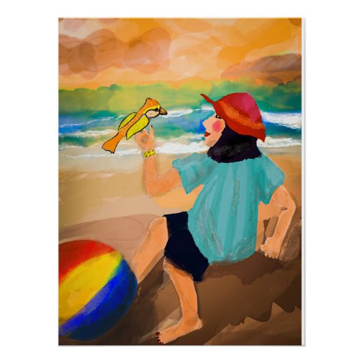 Natuur voor wedrennen van vrouwen en vogels perfect poster (Voorkant)