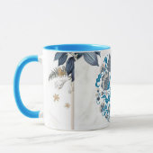 Natuur Vrede, Blauwgroen Mandala Grafische Kunst Mok (Links)