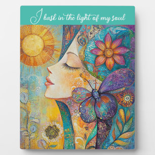 Natuur Vrouw Boho Tafelblad Plaque met Ezel Fotoplaat