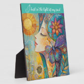 Natuur Vrouw Boho Tafelblad Plaque met Ezel Fotoplaat (Zijkant)