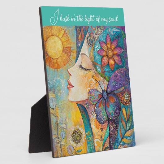 Natuur Vrouw Boho Tafelblad Plaque met Ezel Fotoplaat (Zijkant)