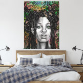 Natuur Vrouw Canvas Print (Insitu (Slaapkamer))