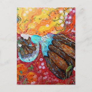 Natuur vrouw en de seizoenen van het jaar. briefkaart