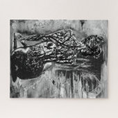 Natuur Vrouw Jigzaag Puzzle Black White Painting Legpuzzel (Horizontaal)