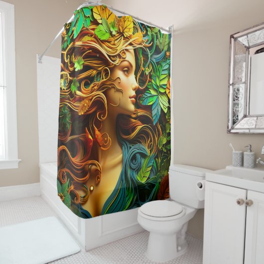 Natuur vrouw kunst douchegordijn (In situ)