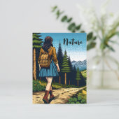 Natuur | Vrouwen wandelen op een Trail Briefkaart (Staand voorkant)