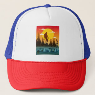 Natuur vrouwen wandelen zonsondergang trucker pet