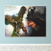 Natuur vs beschavingscanvas afdrukken (Insitu (Houten vloer))