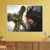 Natuur vs beschavingscanvas afdrukken (Insitu (Woonkamer))