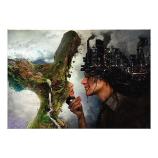 Natuur vs Fotofoto's maken Foto Afdruk