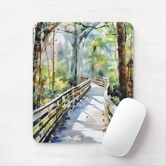 Natuur Walk Waterverf Mousepad Muismat (Met muis)