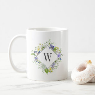 Natuur Walk Wildbloemen met aangepast monogram Koffiemok