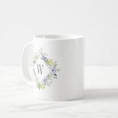 Natuur Walk Wildbloemen met aangepast monogram Koffiemok (Voorkant links)
