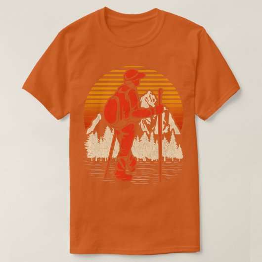 Natuur Wandelaaravontuur Wandeling Retro Sunset Ou T-shirt (Design voorkant)