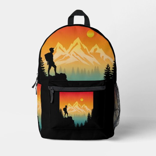 Natuur Wandelen Bergbos landschap Bedrukte Rugzak (Voorkant)