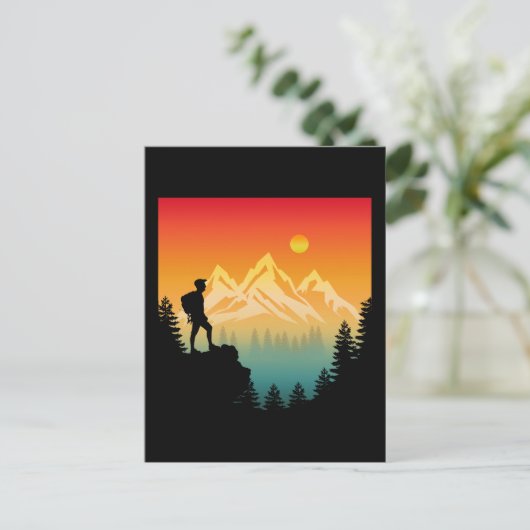 Natuur Wandelen Bergbos landschap Briefkaart (Staand voorkant)