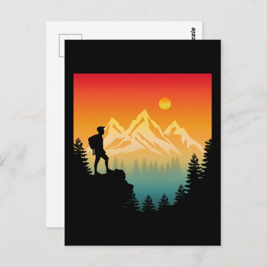 Natuur Wandelen Bergbos landschap Briefkaart (Voorkant / Achterkant)