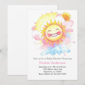 Natuur Warmte en Sunshine Boho Girl Baby shower Kaart (Voorkant / Achterkant)