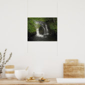 Natuur Waterval en Groene bladeren Foto Poster (Keuken)