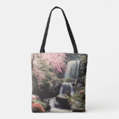 Natuur waterval kersenboom botanische waterval tote bag (Achterkant)