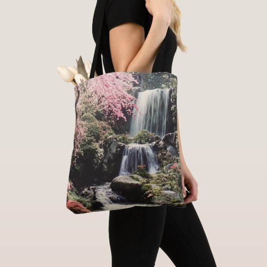 Natuur waterval kersenboom botanische waterval tote bag (Dichtbij)