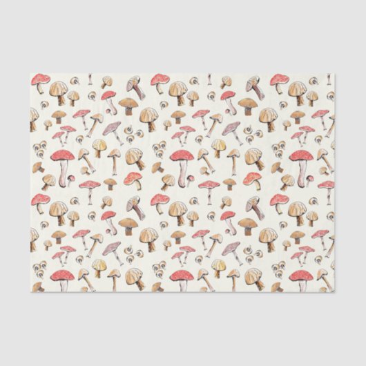 Natuur Waterverf bossen paddenstoelen met handleid Tissuepapier (Voorkant)