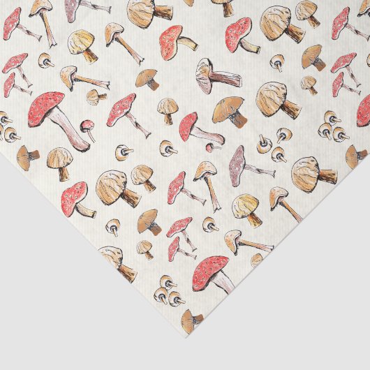 Natuur Waterverf bossen paddenstoelen met handleid Tissuepapier (Detail)
