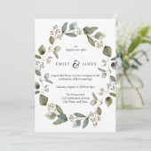 Natuur Waterverf eucalyptus verlaat Lijst bruiloft Kaart (Staand voorkant)
