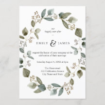 Natuur Waterverf eucalyptus verlaat Lijst bruiloft