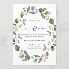 Natuur Waterverf eucalyptus verlaat Lijst bruiloft Kaart