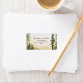Natuur Waterverf Pijnboom Bos Bruiloft Etiket (Insitu)
