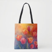 Natuur waterverf tulpen tote bag (Voorkant)