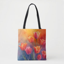 Natuur waterverf tulpen tote bag