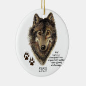 Natuur Waterverf Wolf Totem Animal Guide Keramisch Ornament (Rechts)