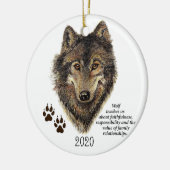 Natuur Waterverf Wolf Totem Animal Guide Keramisch Ornament (Links)